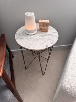 White Marble And gold Side Table
