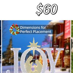 Starfree 49.01-in Hanging Joy Yard decoration with White LED Lights