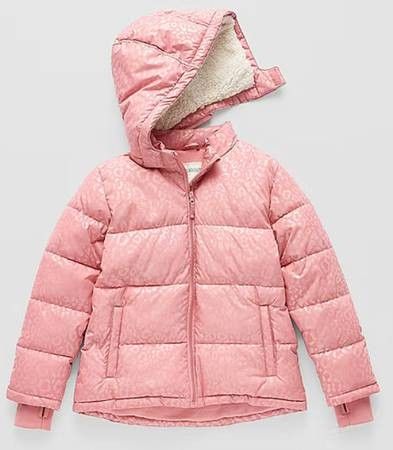 NEW Size M (10-12) Kid Girls Heavyweight Puffer Insulated Winter Jacket Hood