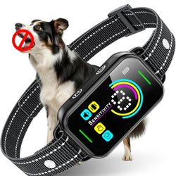 Bark Collar, Dog Bark Collar for Large Medium Small Dogs,Smart Bark Collar,Rechargeable Anti Barking Training Collar with 8 Adjustable Sensitivity,Bar