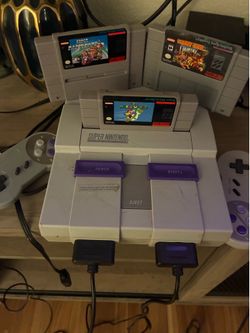 Super Nintendo with games