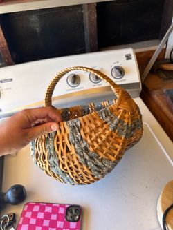 Basket with cloth detail throughout