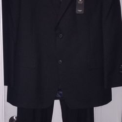 Haggar Men's Sports Jacket With Tags & Matching Slacks Navy Pinstripe