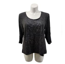 Style & Co. Size XL Charcoal Long Sleeve Top