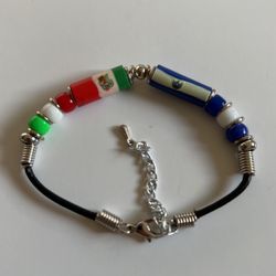 El Salvador Mexico Beads Flag Bracelet/anklet 
