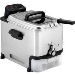 T-fal 3.5L Stainless Steel Deep Fryer with Basket for Home Use, 1700W, Deep Fryer with Oil Filtration, Temp Control, Digital Timer
