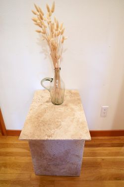 Beautiful travertine natural stone side or accent table