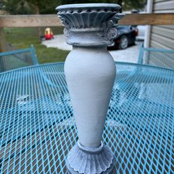 Beautiful Gray Pillar Candle Holder 