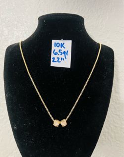10K Yellow Gold Chain and Pendant For Wedding 6.5Gr 22 Inches Long
