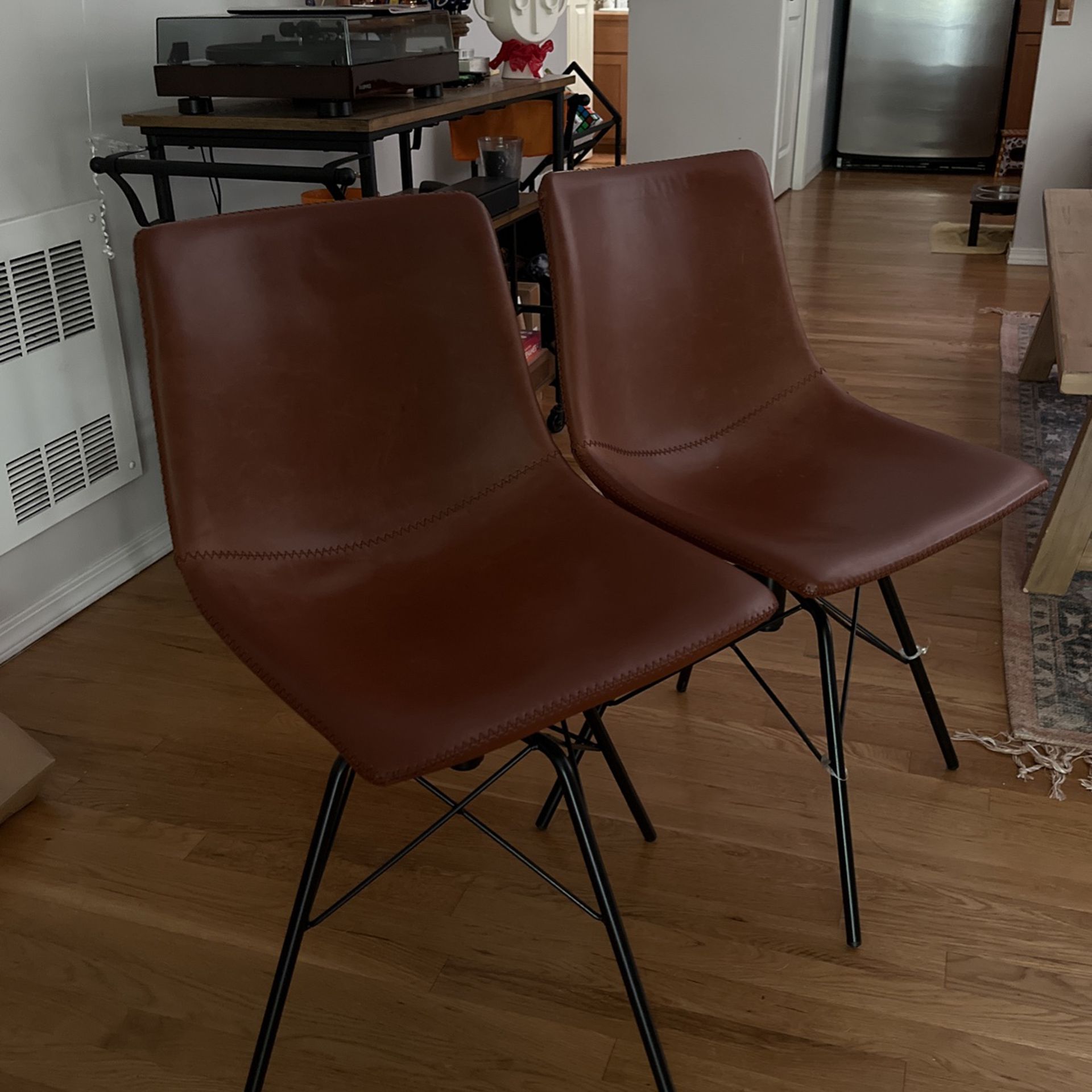 Brown Leather Kitchen Chairs 