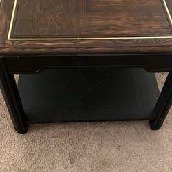 End Table Black And Dark Wood 