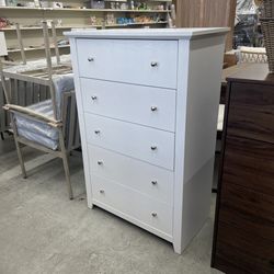 TrumanPick White Dresser for Bedroom, Tall Chest of Drawers for Living Room, Wooden Dressers 31.2"W x 17"D x 47"H for Nursery Hallway Closet