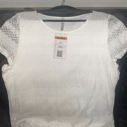 NWT Lace Overlay Top