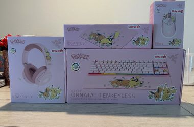 Pokemon x Razer Full Set Keyboard | Headphones |Mouse|Mousepad|Pikachu & Eevee