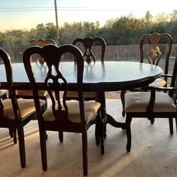 Dining Table 7 Chairs And China Cabinet 