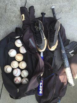 Baseball Bats and balls sz 10.5 nike cleat