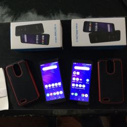 SET OF TWO VERIZON ALCATEL AVALON V SMART PHONES…LIKE NEW CONDITION WITH PROTECTIVE CASINGS