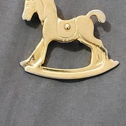 Vtg Rocking Horse Brooch Pin