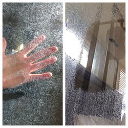Hard water glass stains shower doors