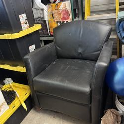 2 Leather Lounge Chairs