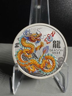 2024 Yellow Dragon 1/2 oz .9999 Silver Perth Mint
