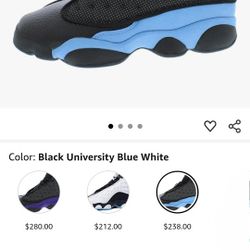 13 Retro 'black University Blue Jordans