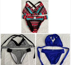 women’s Mossimo bikini / swim suit lot of 3 EUC - size L