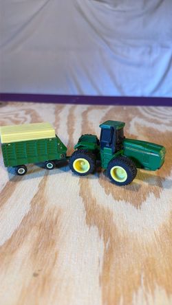 John Deere Die-Cast Toy Tractor with Wagon