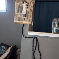 Bird Cage Lamp With Macramed Cord