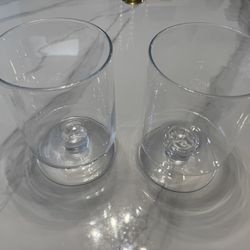 🕯️ Set of 2 Large Glass Hurricane Candle Holders – Elegant & Versatile