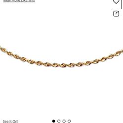 24 In 14k Gold Rope Chain Brand New
