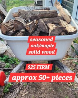 Seasoned Firewood Wheelbarrow Filled