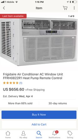 I have 2 Ac/Heat Frigidaire Air window units. $500 each Used for 8 months only. Lightly