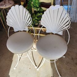 Bistro Sea Shell Back Patio Chairs

