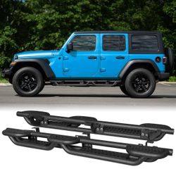Vijay Texture Running Boards Side Steps Fits 2018-2025 Jeep Wrangler JL(4 Doors）