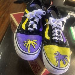 Custom Lakers Vans 8.5mens