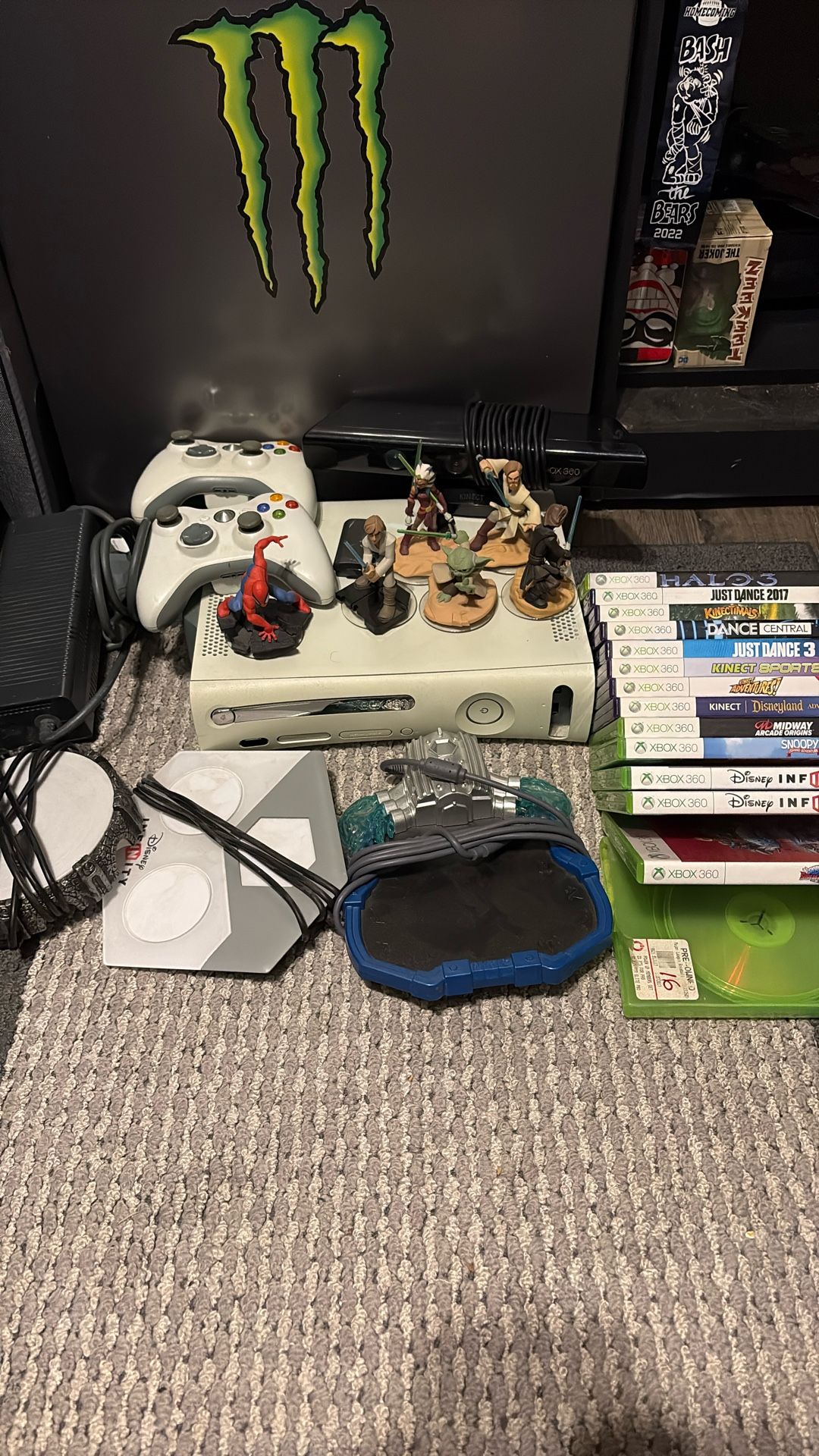 Xbox-360 With Games And Other Attachments