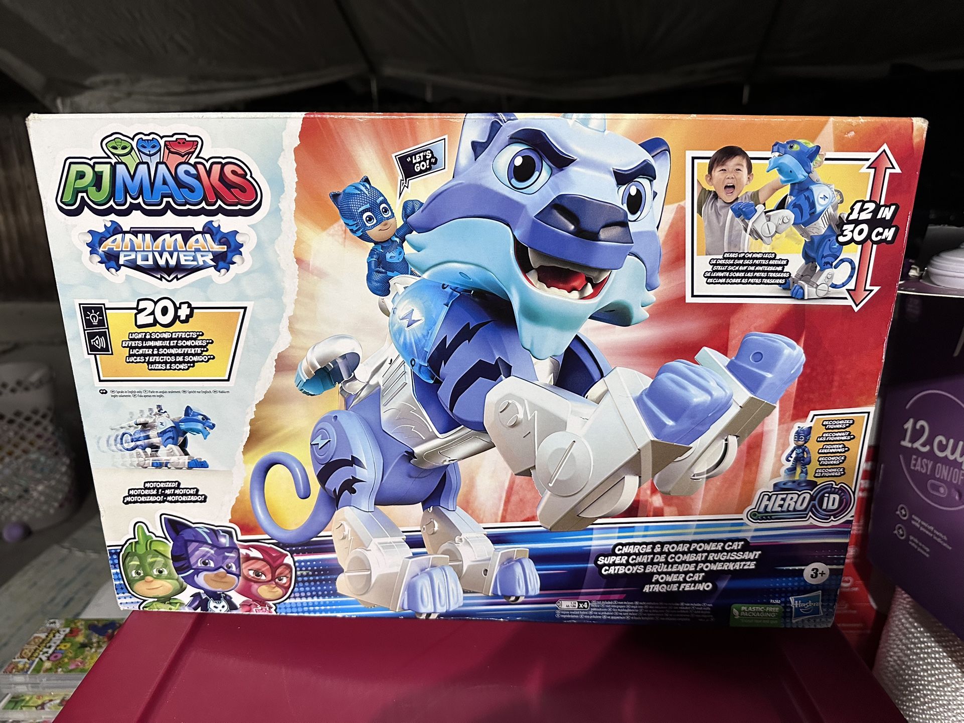 PJ Masks Animal Power Charge and Roar Power Cat, Interactive Toys with Lights and Sounds