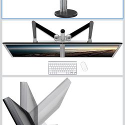 VERSADESK OmniView Dual Monitor Stand - Height Adjustable Arms for 24"-27" Screens - Desk Mount with 360° Rotation - VESA