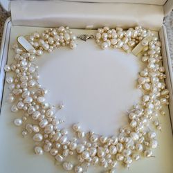Freshwater Pearl Cluster Necklace
