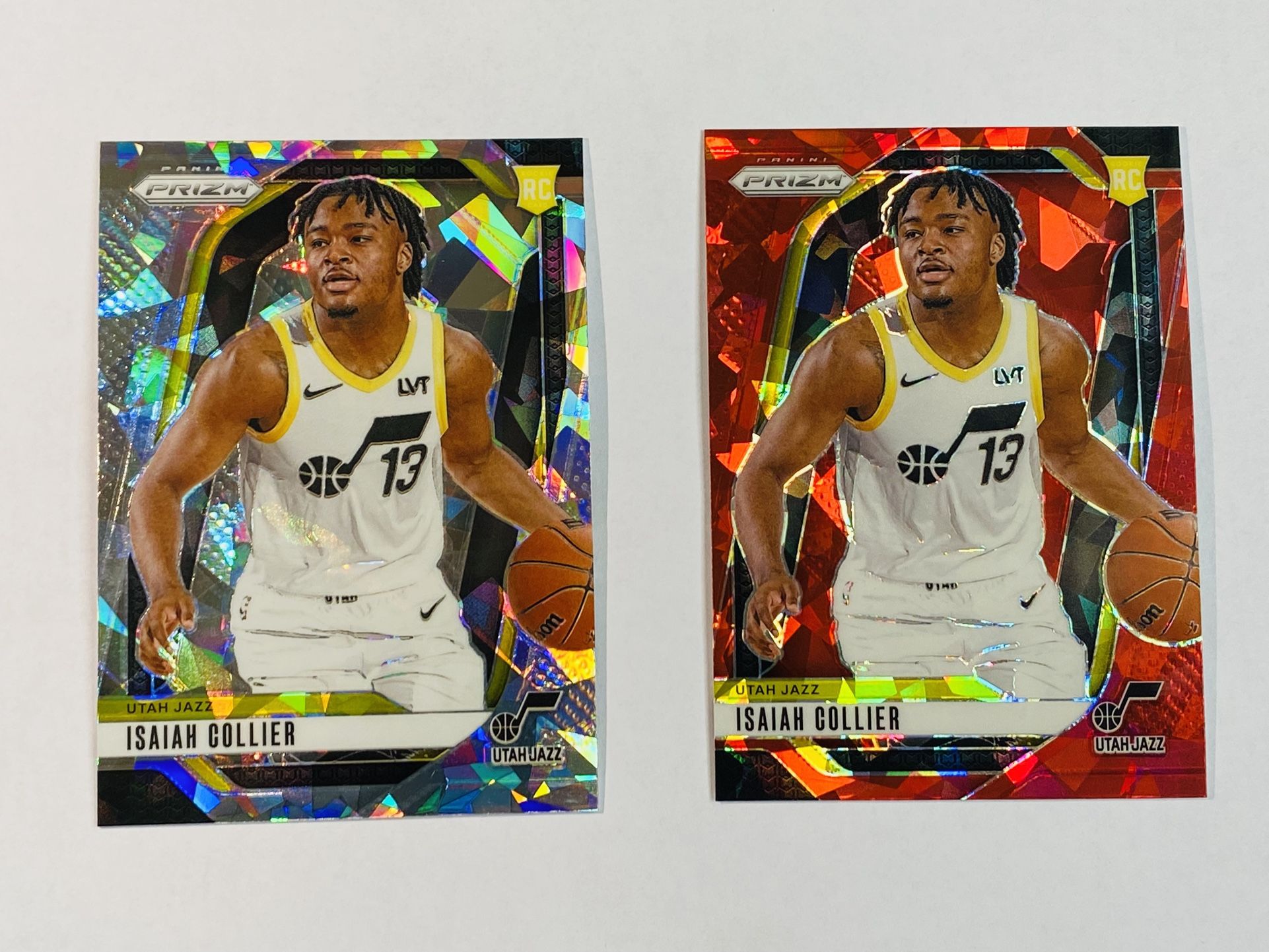 2024-25 Panini Prizm Isaiah Collier #227 Rookie RC Cracked Ice & Red Ice