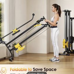 Lat Pulldown Machine/Rower With 90 Lbs Dumbell Weight Set 