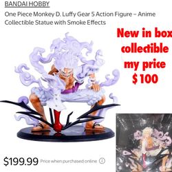 New in box One Piece Monkey D. Luffy Gear 5 Action Figure – Anime Collectible Statue with Smoke Effects $100 Firm no lower Cash only East Palmdale  of