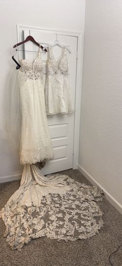 Martina Liana Wedding Dress size 16 w/ reception dress, veil, & garment bag included