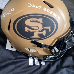 DRE GREENLAW SIGNED AUTOGRAPHED 49ERS FULL SIZE SPEED REPLICA HELMET BAS COA