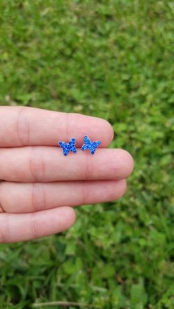 SS blue butterfly earrings