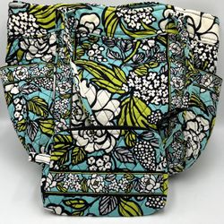 VERA BRADLEY FLORAL TOTE BAG & COSMETIC BAG SET