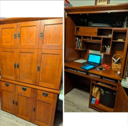 Solid Desk Wood Hutch