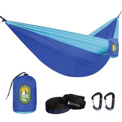 Double camping hammock (blue)