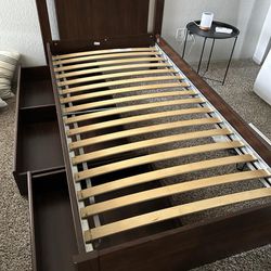 Full Bed Frame With Drawers